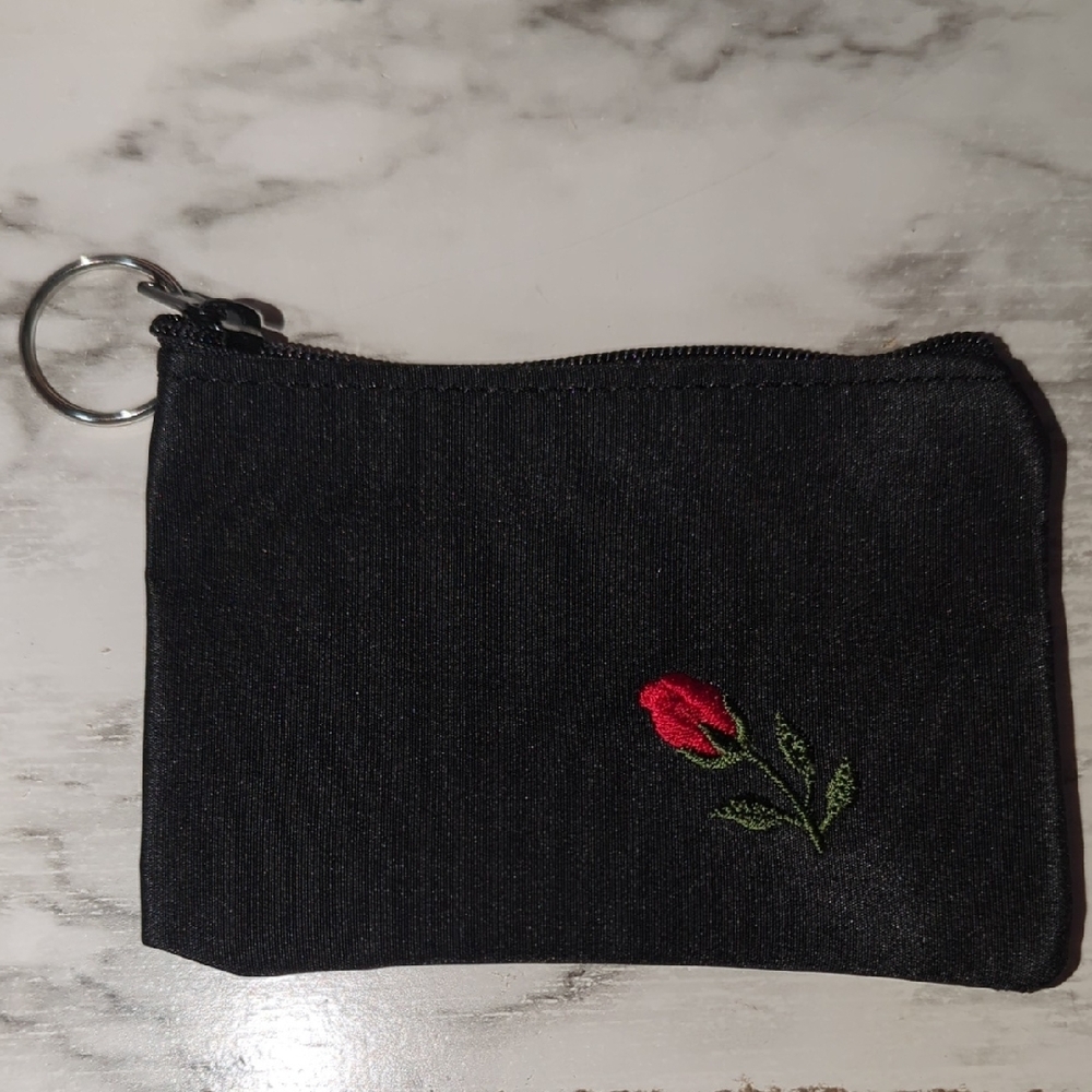 Black Embroidered Pouch